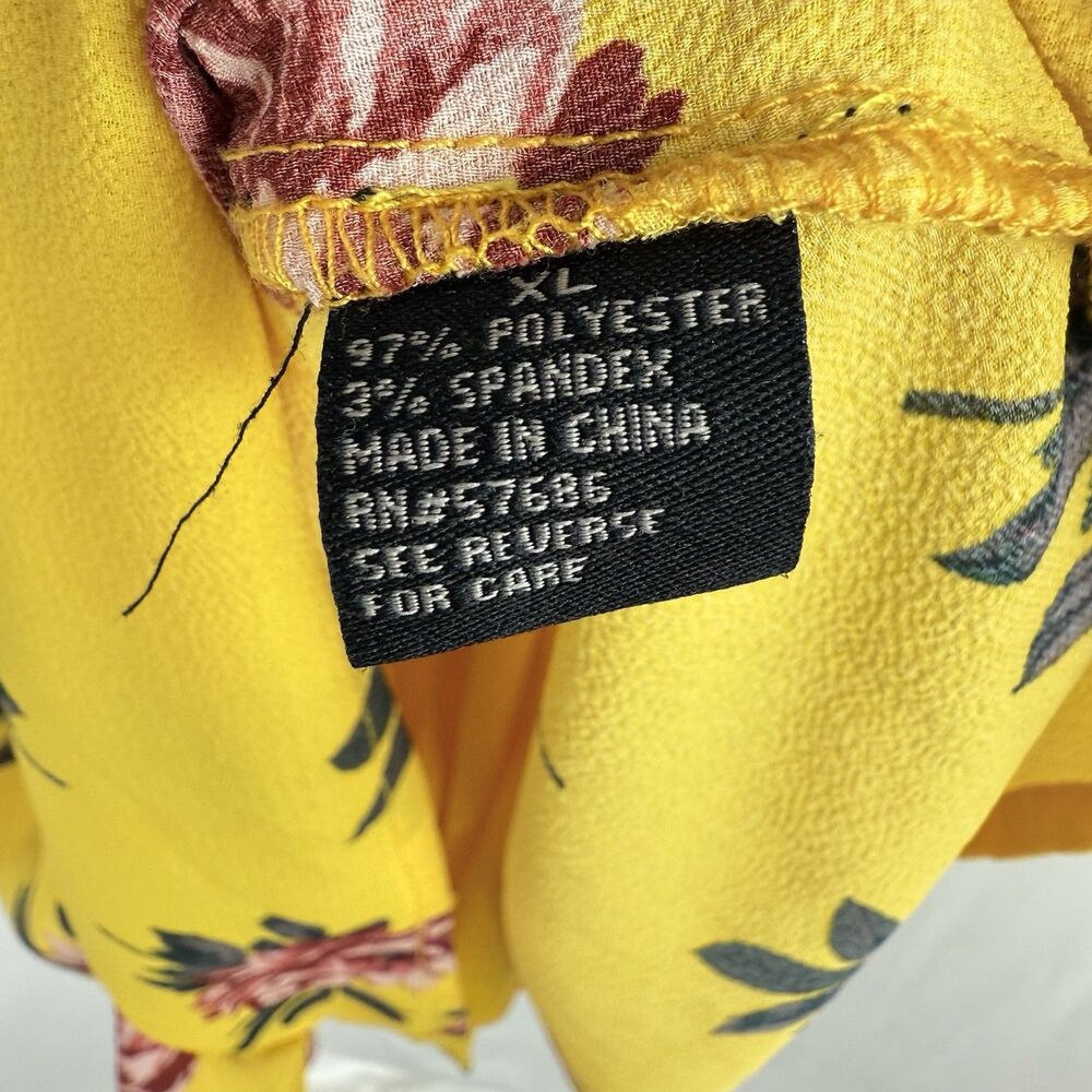 Toxik3‎ Yellow Floral Off The Shoulder Long Sleeve Romper Size XL - Picture 15 of 16